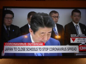 今月のひとこと（2020年3月）　CNNニュースでの日本の学校の休校のニュースです
